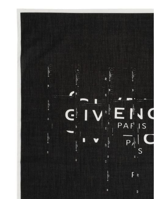 Givenchy Black Logo-Print Square Scarf for men