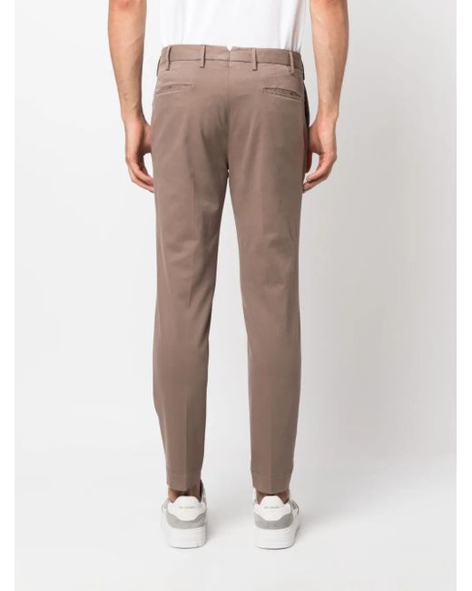 Incotex Brown Low-Rise Straight-Leg Trousers for men