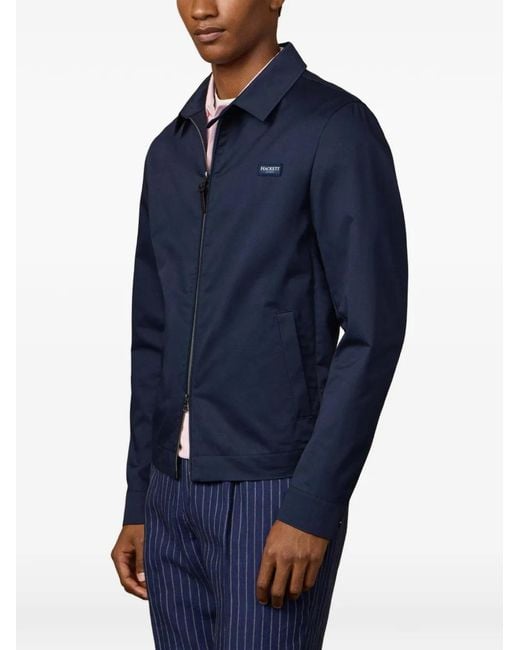 Hackett Bomberjack Met Logopatch in het Blue voor heren
