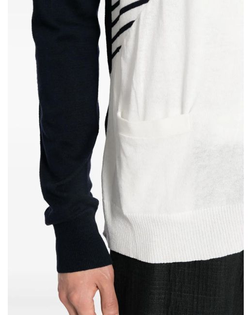 Private Stock Blue The Albert Stripe-Detail Cardigan for men