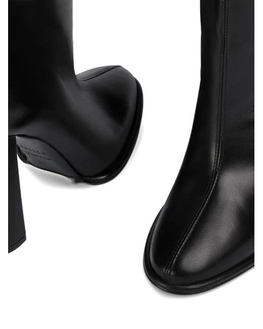 Le Silla Black 110Mm Elsa Block-Heel Leather Boots