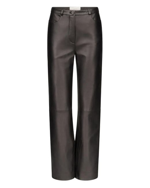 Loulou de Saison Gray Cobe Leather Trousers