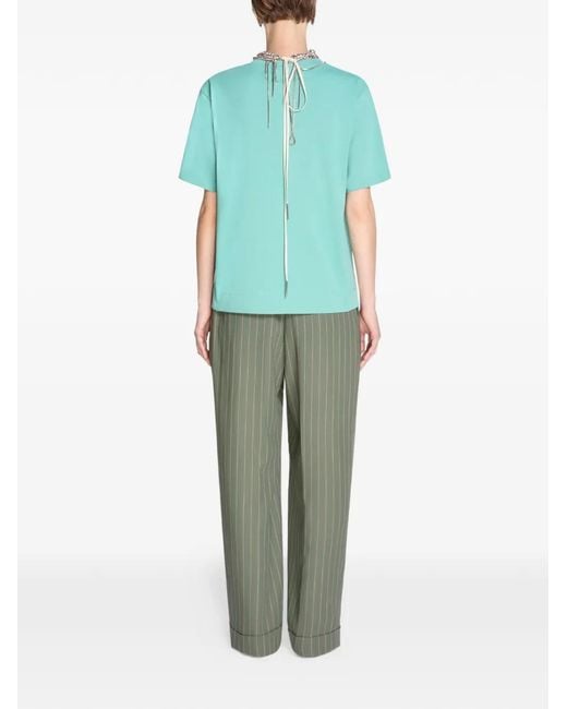 Dries Van Noten Blue Cotton T-Shirt