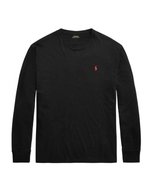 Polo Ralph Lauren Black Long-Sleeve Jersey T-Shirt for men