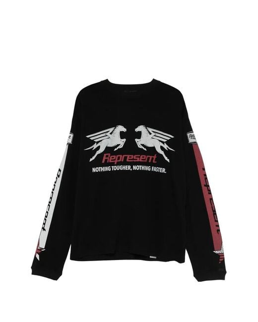 Represent Black Pegasus Long-Sleeve T-Shirt for men