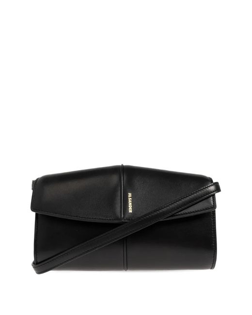 Jil Sander Black Linea Leather Cross Body Bag