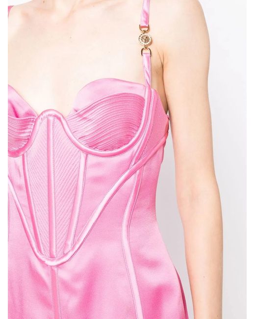 Versace Pink Medusa Corset Mini Dress