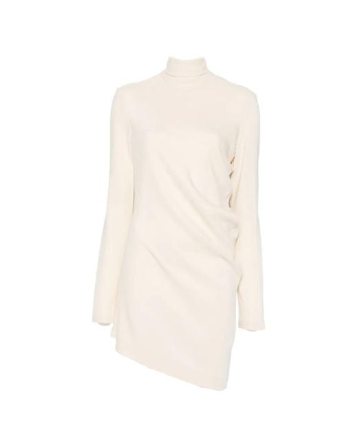 Totême White High-Neck Twist Blouse