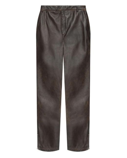 Represent Brown Leather Trousers for men
