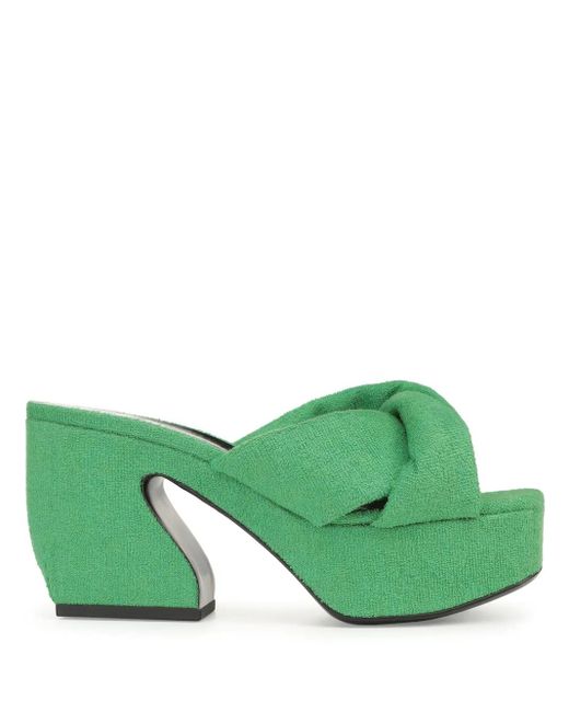 Sergio Rossi Green Si Rossi Platform Sandals