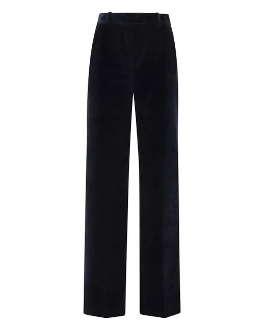 Circolo 1901 Blue Velvet Straight Trousers