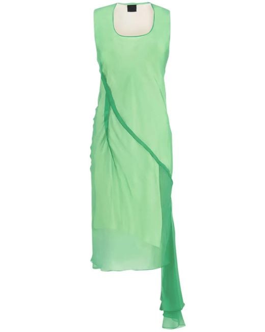 Givenchy Green Ruffled Silk Dress
