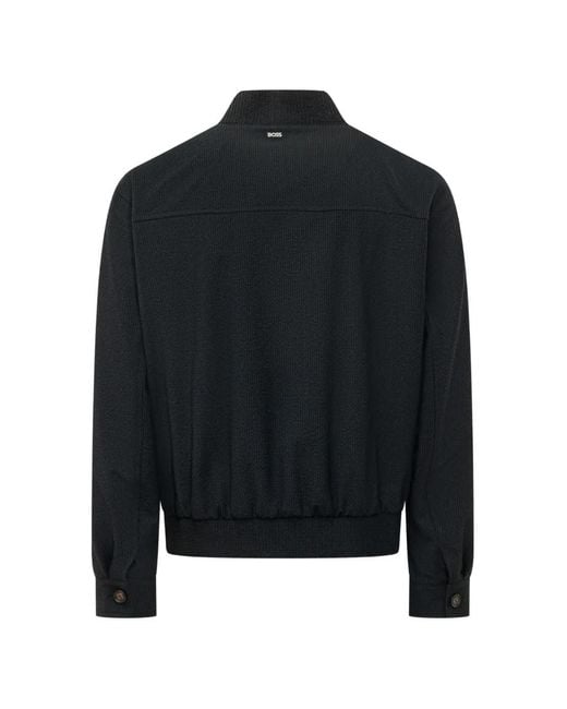 Boss Black Textured Zip Jacket for men