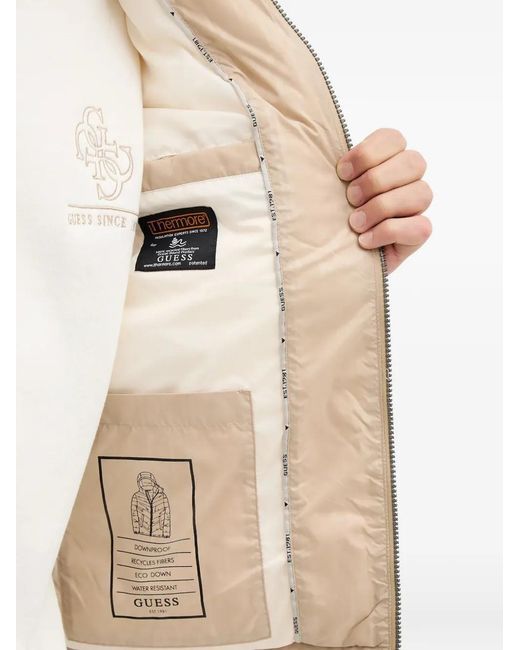 Guess Natural Hooded Quilted Jacket for men