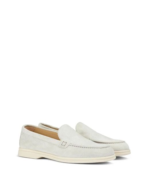 Doucal's White Suede Loafers