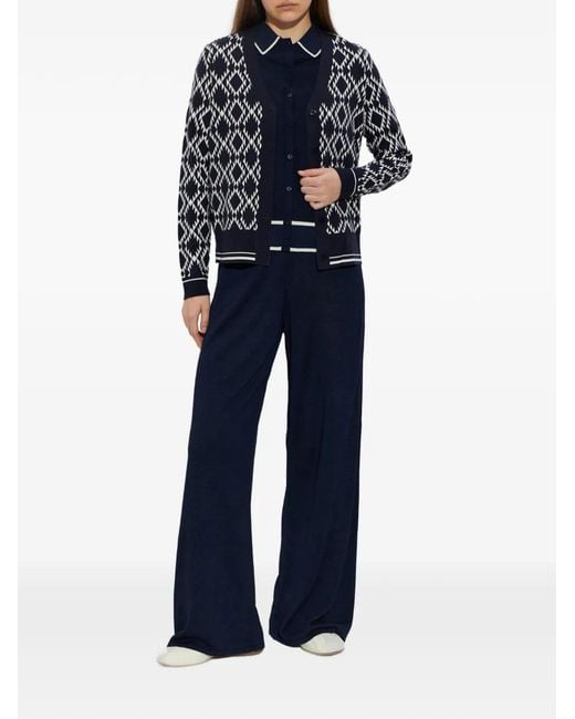 Bogner Black Amber Diamond-Pattern Cardigan