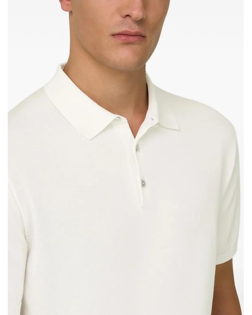 Boggi White Button Polo Shirt for men