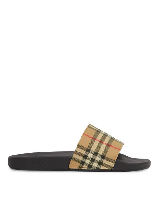 Burberry Black Vintage Check Slide for men