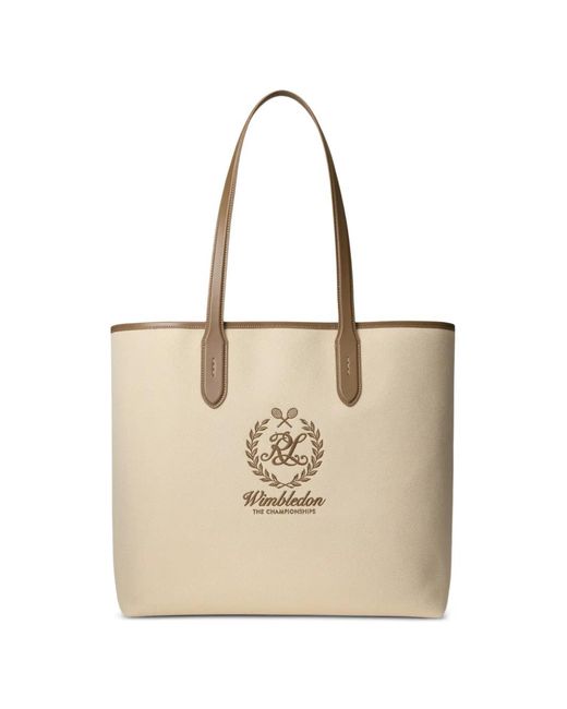 Ralph Lauren Natural Wimbledon Logo-Embroidered Tote Bag for men