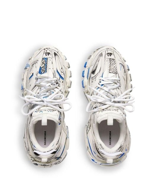 Balenciaga White Track Logo-print Sneakers for men