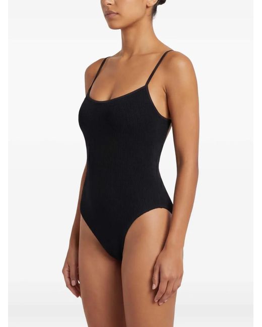 Bondeye Black Crinkled Scoop-Back Swimsuit