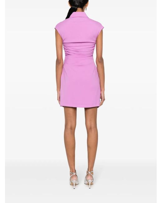 Moschino Purple Ruched-Bodice Polo Minidress
