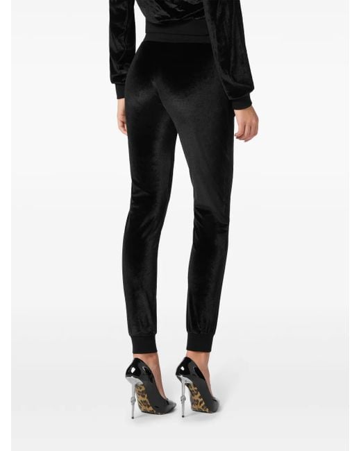 Philipp Plein Crystal Signature Broek in het Black