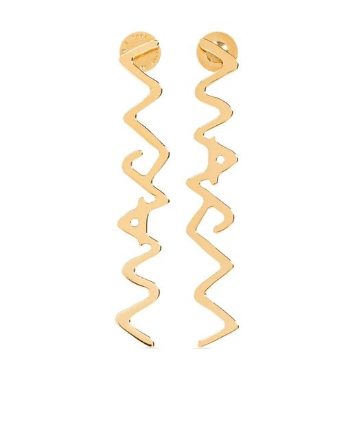 Marni Metallic Logo Drop Earrings