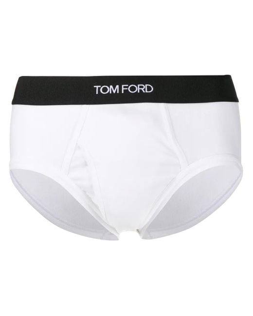 メンズ Tom Ford トム・フォード ロゴ ブリーフ White
