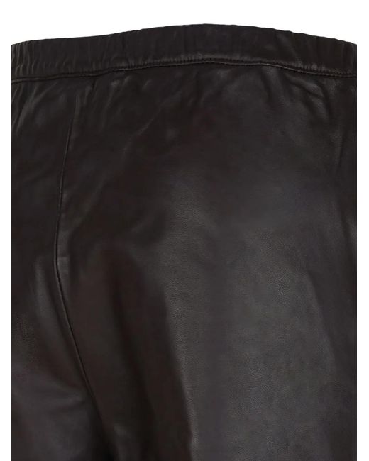 SELECTED Leren Palazzo Broek in het Black