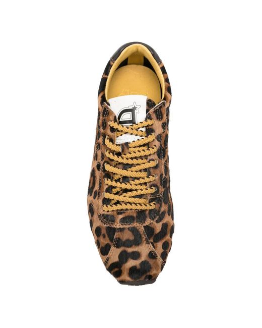 Ash Brown Leopard-Print Killbill Sneakers