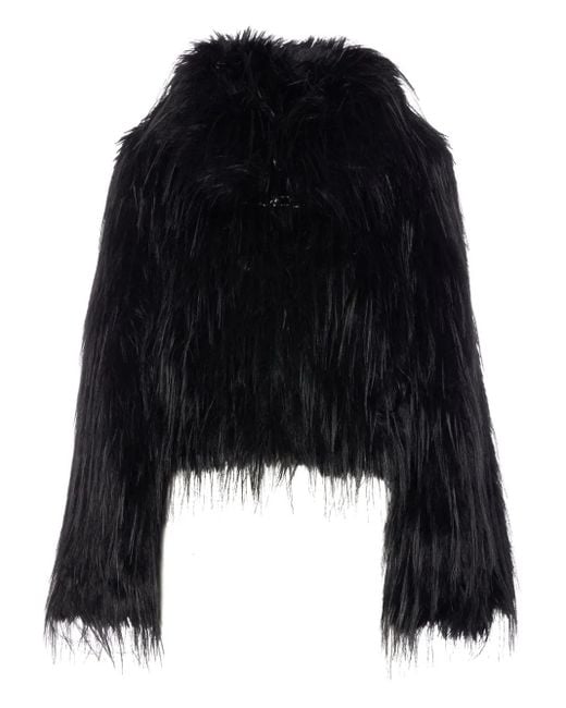 Pinko Women's Black High-neck Faux-fur Jacket