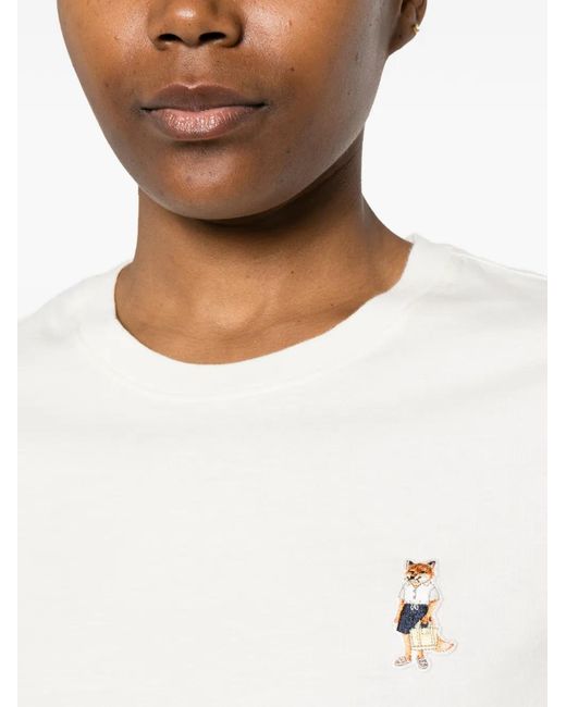 Maison Kitsuné White Dressed Fox Cotton T-Shirt