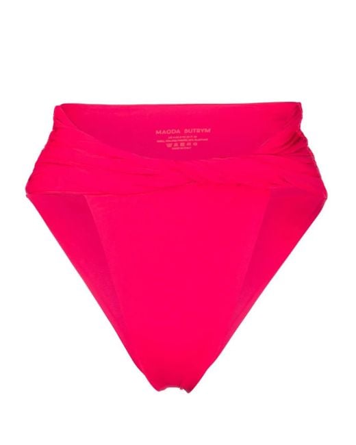 Magda Butrym Pink Twisted High-Waisted Bikini Bottoms