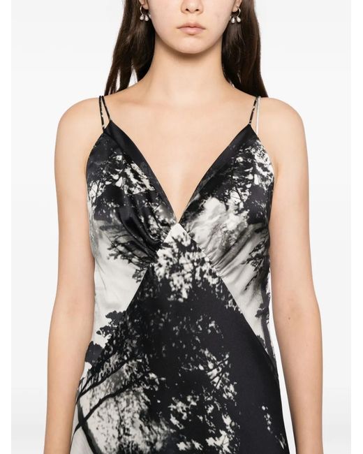 Saiid Kobeisy Black Printed Midi Dress