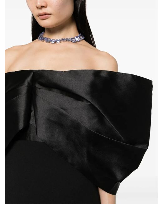 Solace London Black Filippa Off-Shoulder Gown