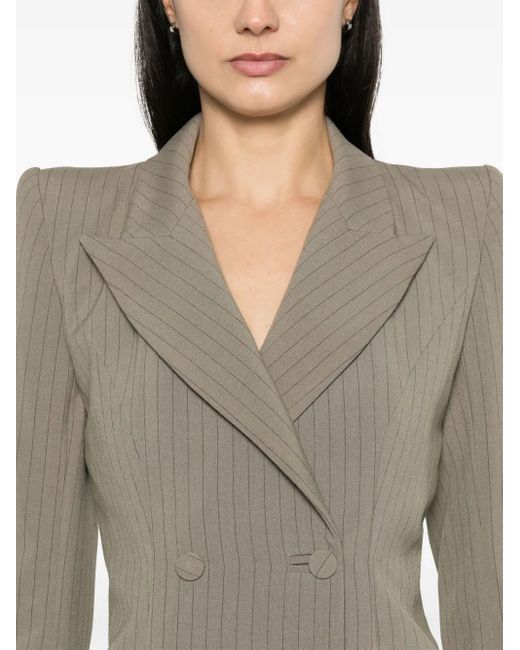 MITILIANE COUTURE Natural Pinstriped Blazer