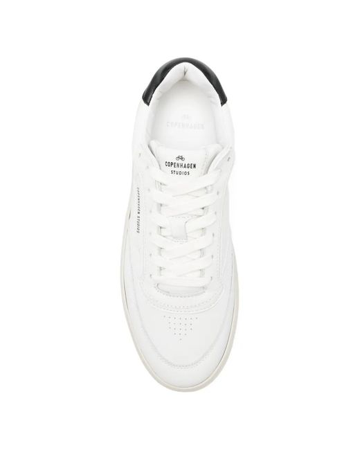 COPENHAGEN White Round-Toe Sneakers for men