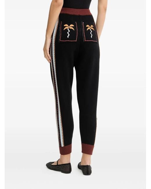 Never Fully Dressed Black Drawstring Palm Tree Track Pants