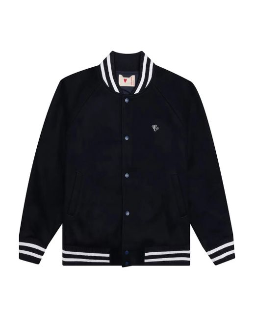 Emotionally Unavailable Blue Melting-Heart Varsity Jacket for men
