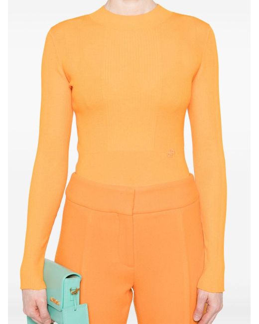 Patou Orange Ribbed-knit Jumper