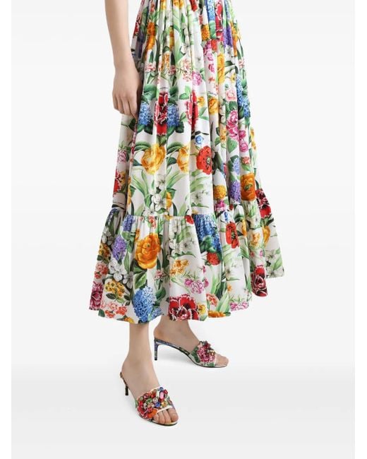 Dolce & Gabbana White 'Bouquet' Dress