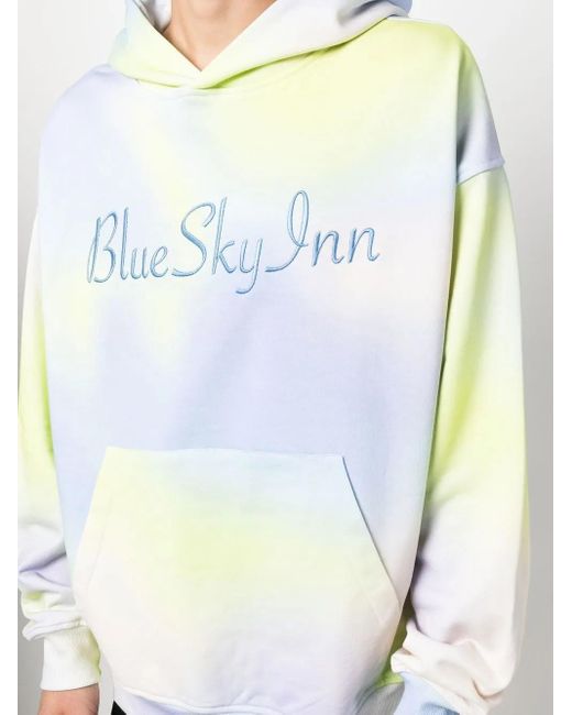 BLUE SKY INN Blue Logo-Embroidered Tie Dye Hoodie for men