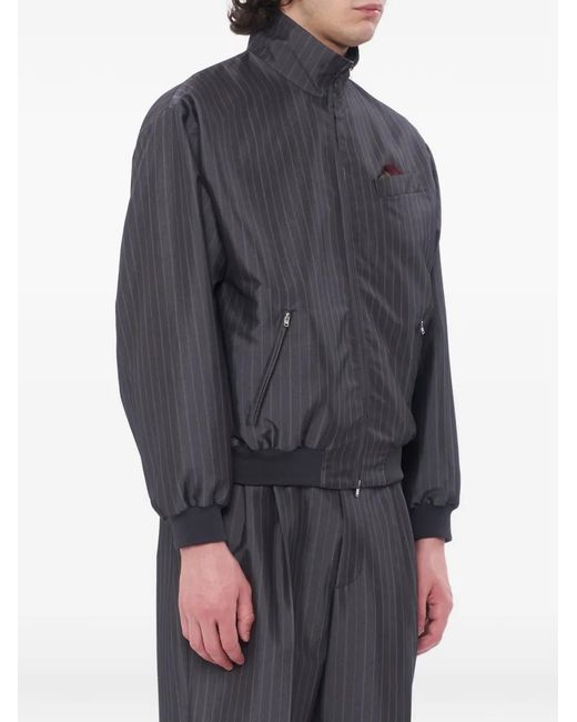 Magliano Gray X 247 Coach Tracksuit Pinstripe-Pattern Jacket