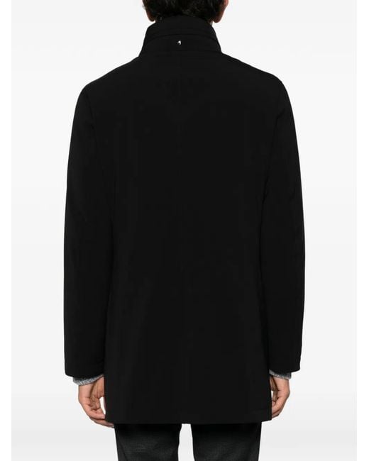 Montecore Black High-Neck Zip-Up Coat for men