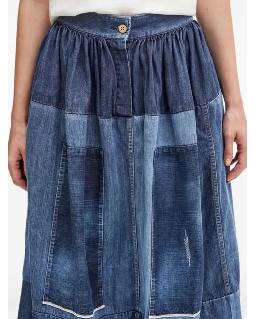 Visvim Blue Jeansrock Im Patchwork-Look