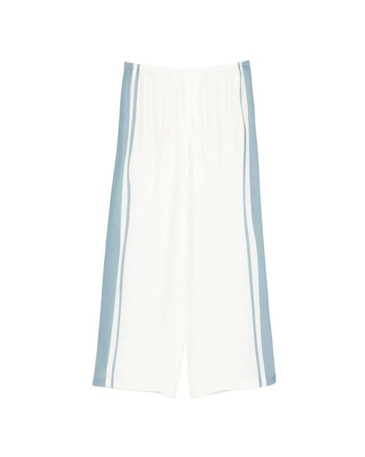 Sir White Drawstring Stripe Trousers