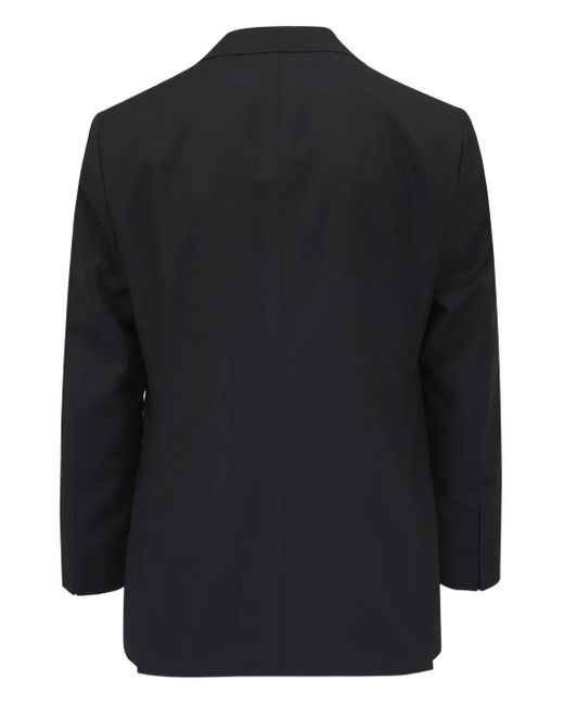 Kiton Black Satin-Trim Blazer for men