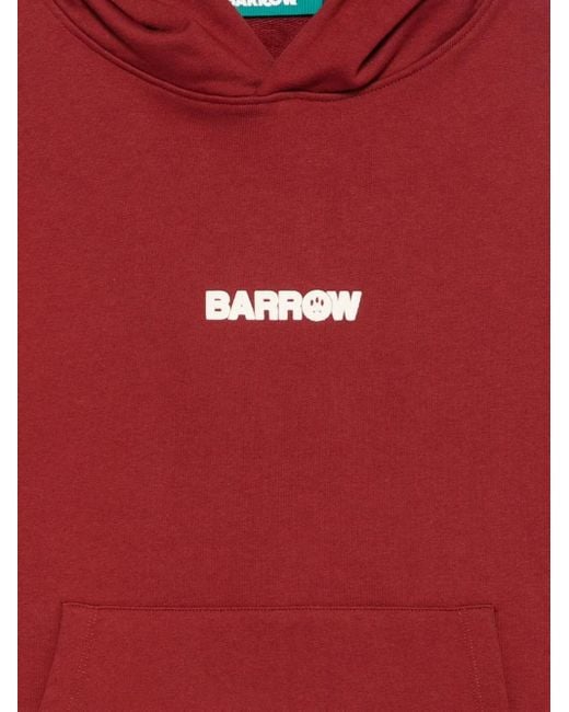Barrow Red Teddy-Print Hooded Sweatshirt