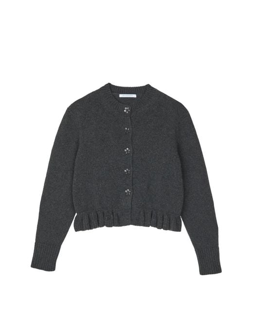 CECILIE BAHNSEN Black Fibbie Ruffled Cardigan